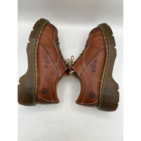 RARE DAISY Dr. Martens Chunky Platform Brown
Leather 12283 Oxford Boot WMS Sz 8 - Picture 5 of 13